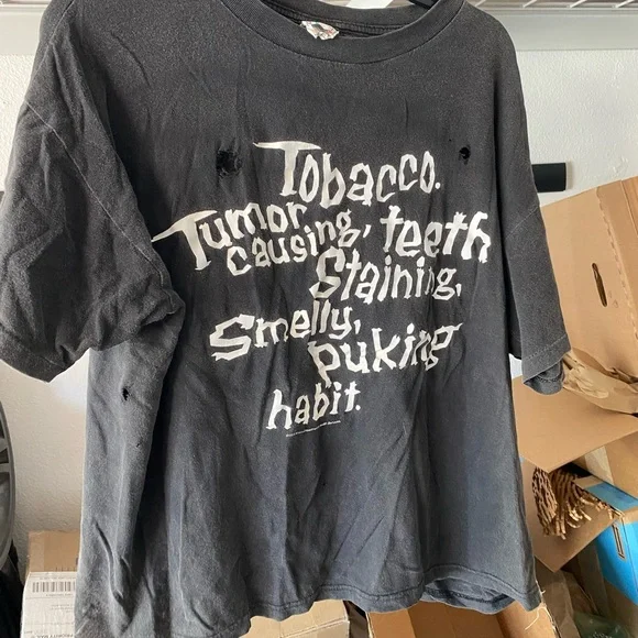 tobacco tumor causing teeth staining smelly puking habit Caribbean Joe | Shirts | Antismoking Vintage 996 Tshirt Please Read
